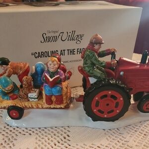 Snow Village Caroling at the Farm Figurine